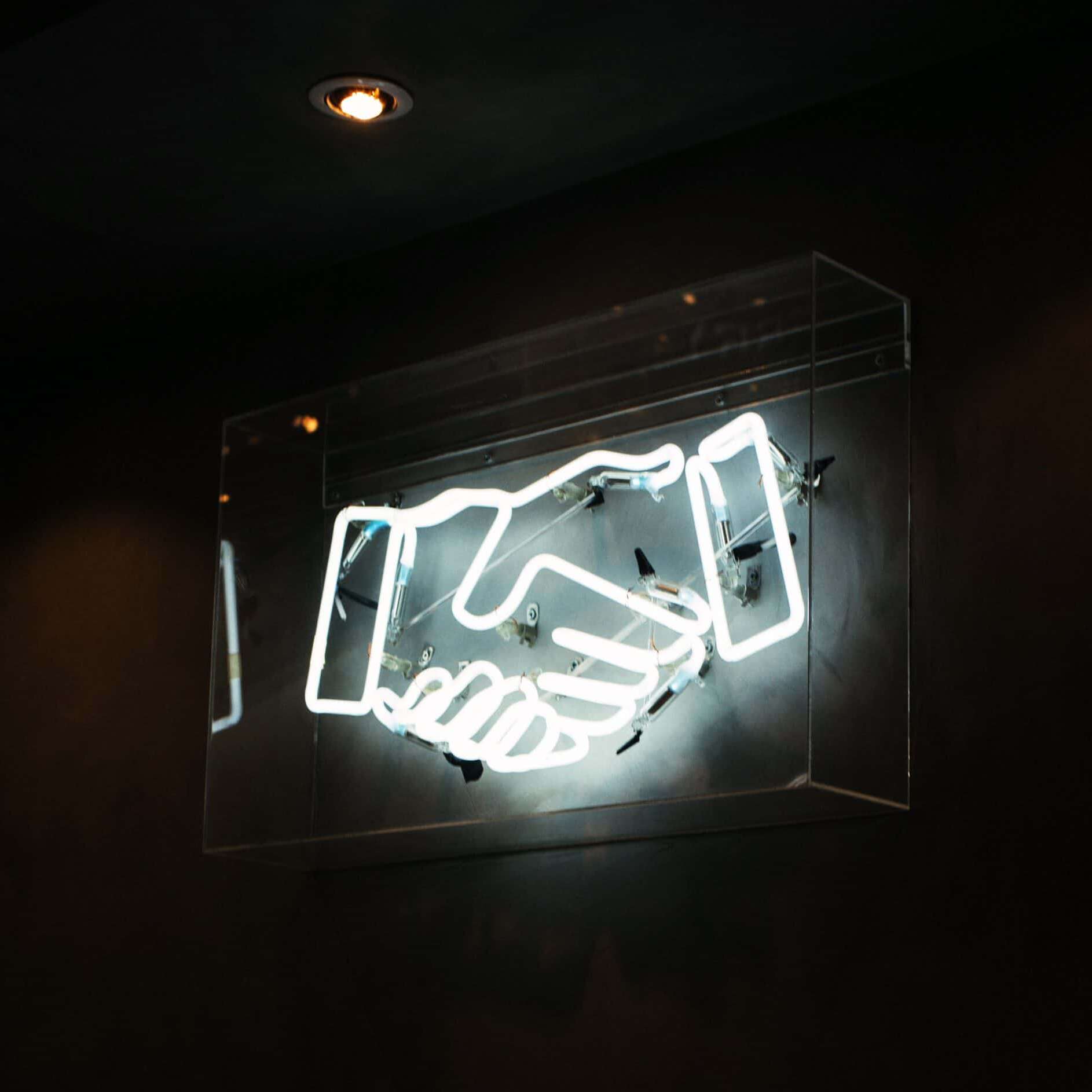 neon handshake light
